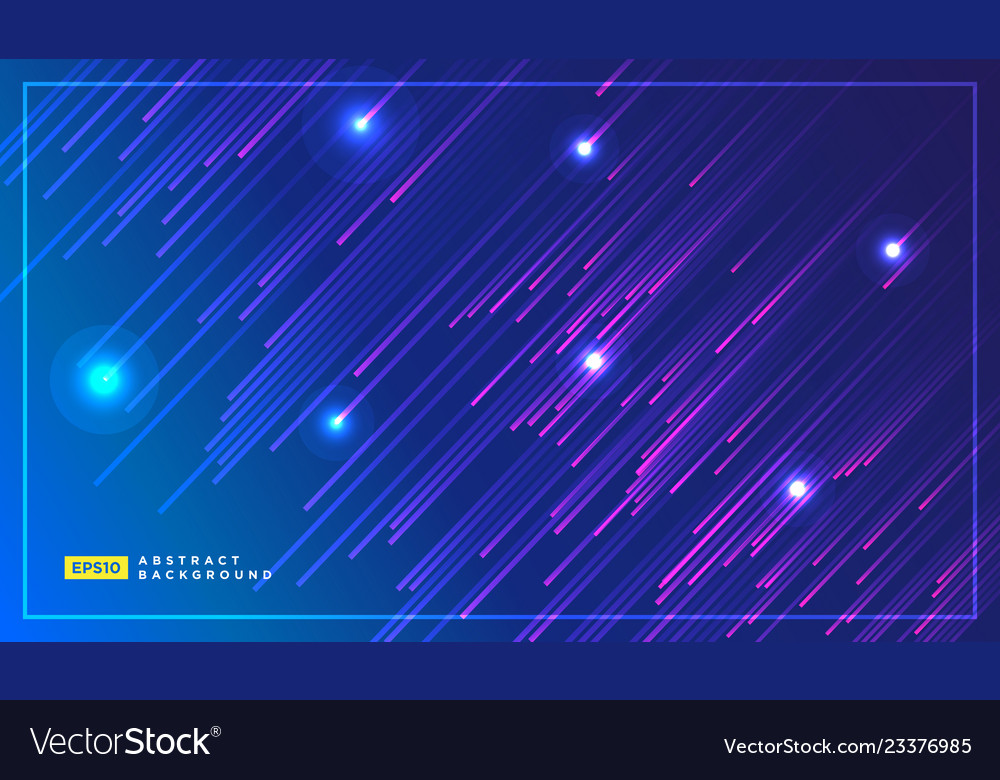 Diagonal lines falling with glowing light space Vector Image Diagonal lines falling with glowing light space