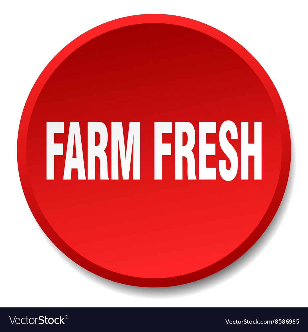 Farm fresh red round flat isolated push button