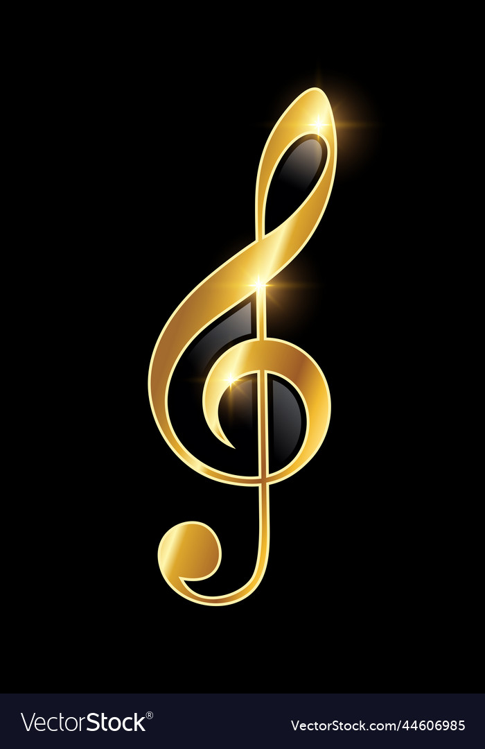 Golden luxury music note icon Royalty Free Vector Image