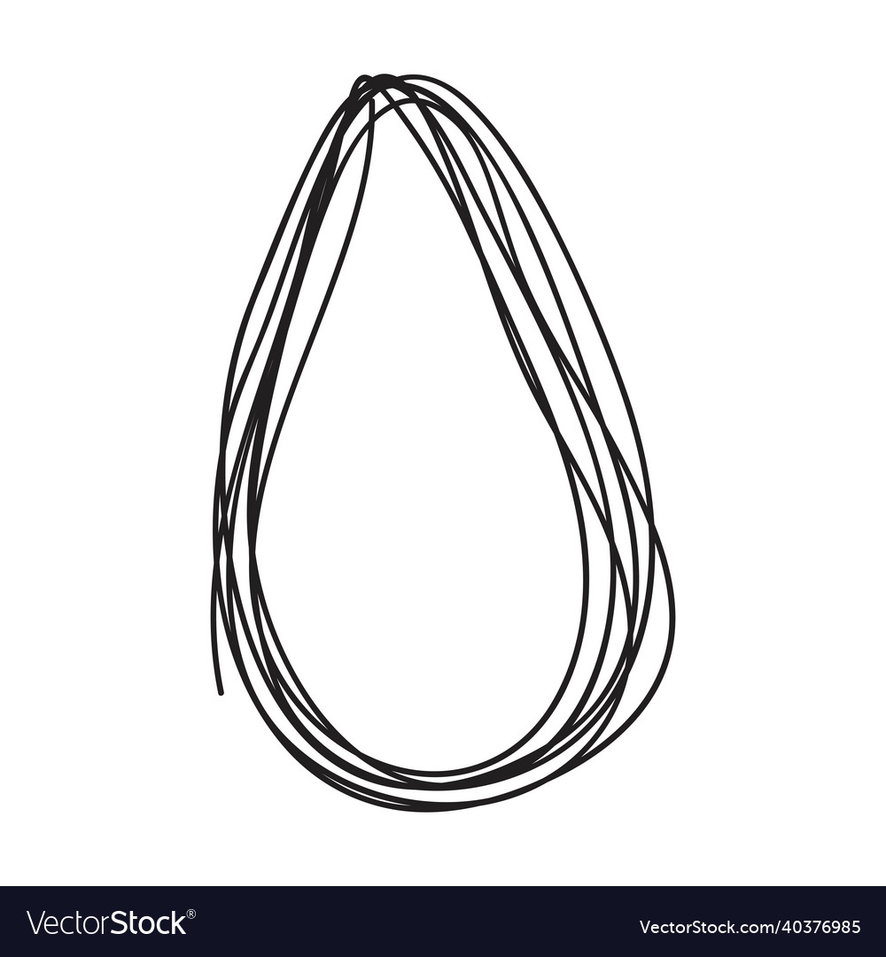 Hand drawn drop doodle sketch scribble element