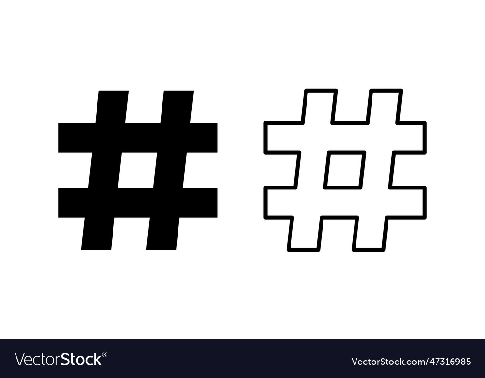 Hashtag icon set symbol Royalty Free Vector Image