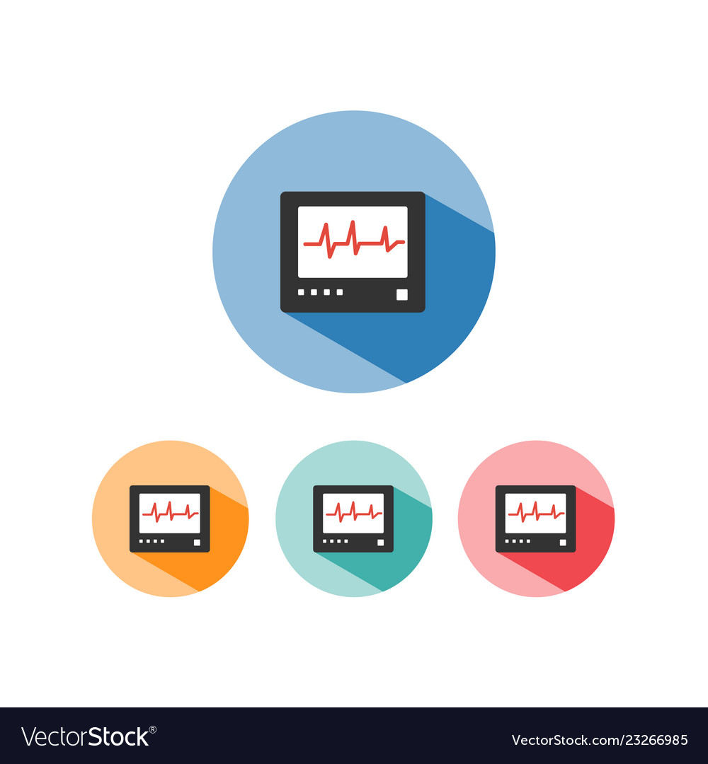 Heart rate monitor color icon with shadow