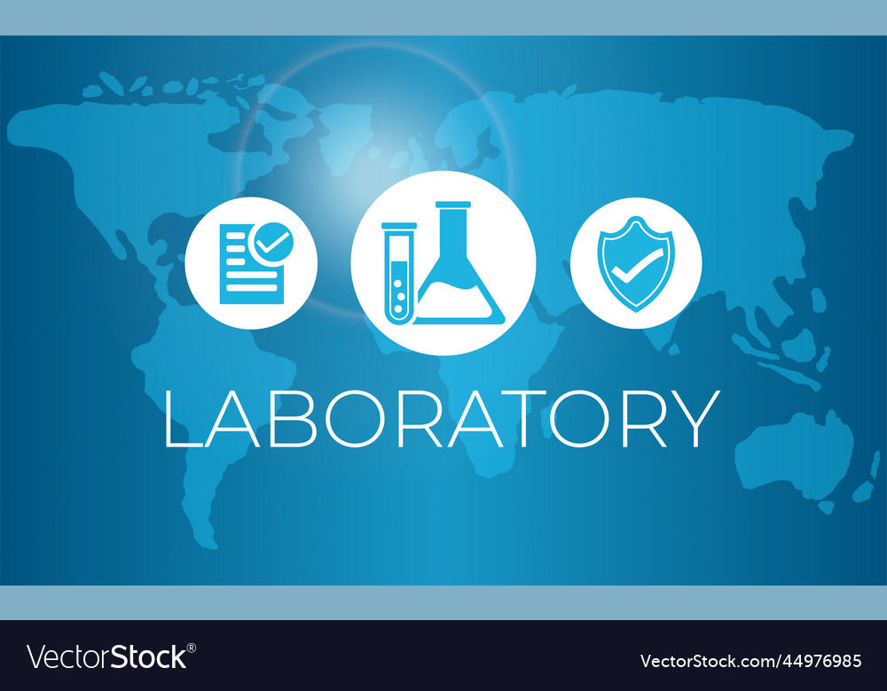 Laboratory background with world map Royalty Free Vector