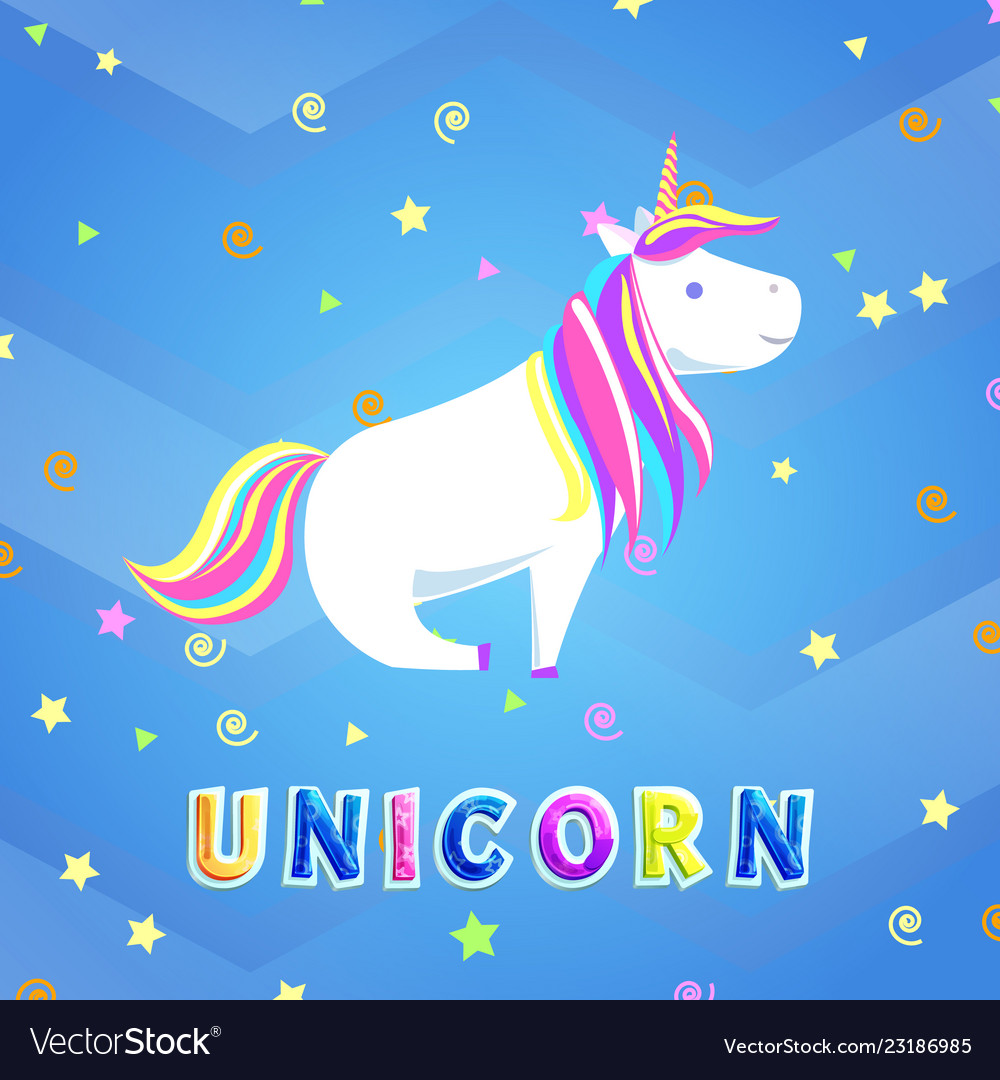 Magisches Einhorn in Rainbow Sky