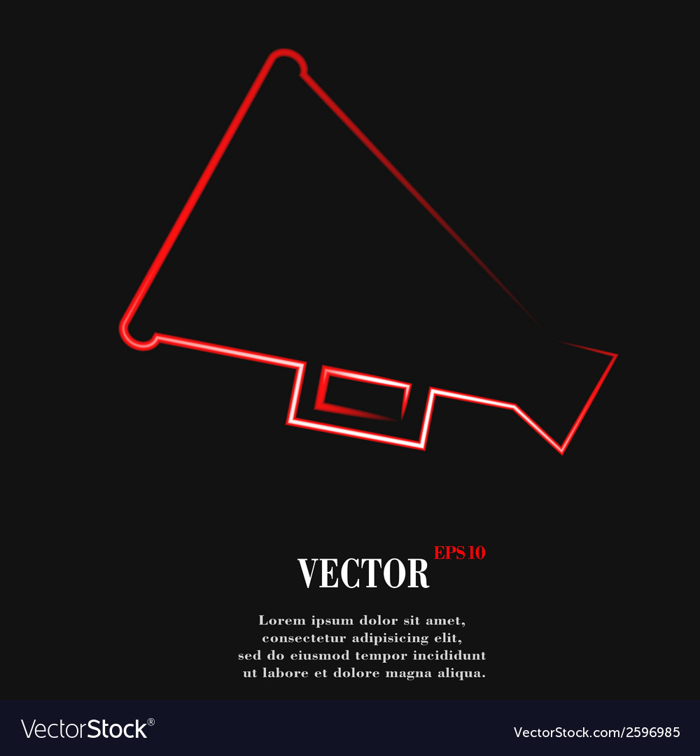 Megaphone loud-hailer flat modern web button