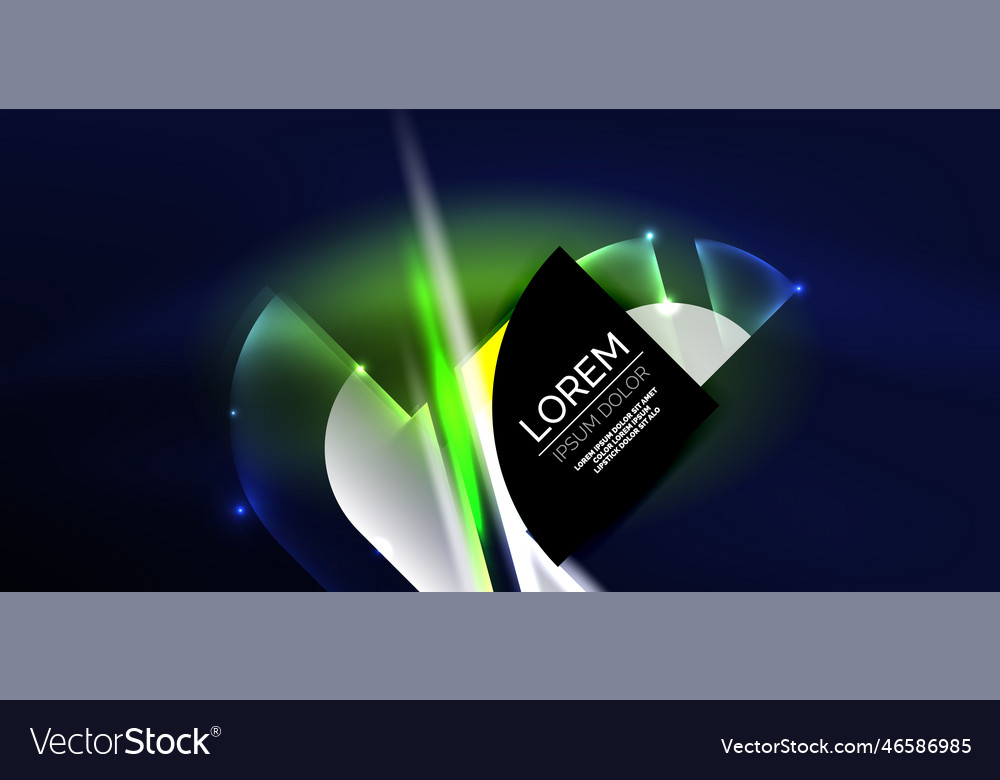 Neon round shapes lines and triangle elements hi Vector Image Neon round shapes lines and triangle elements hi