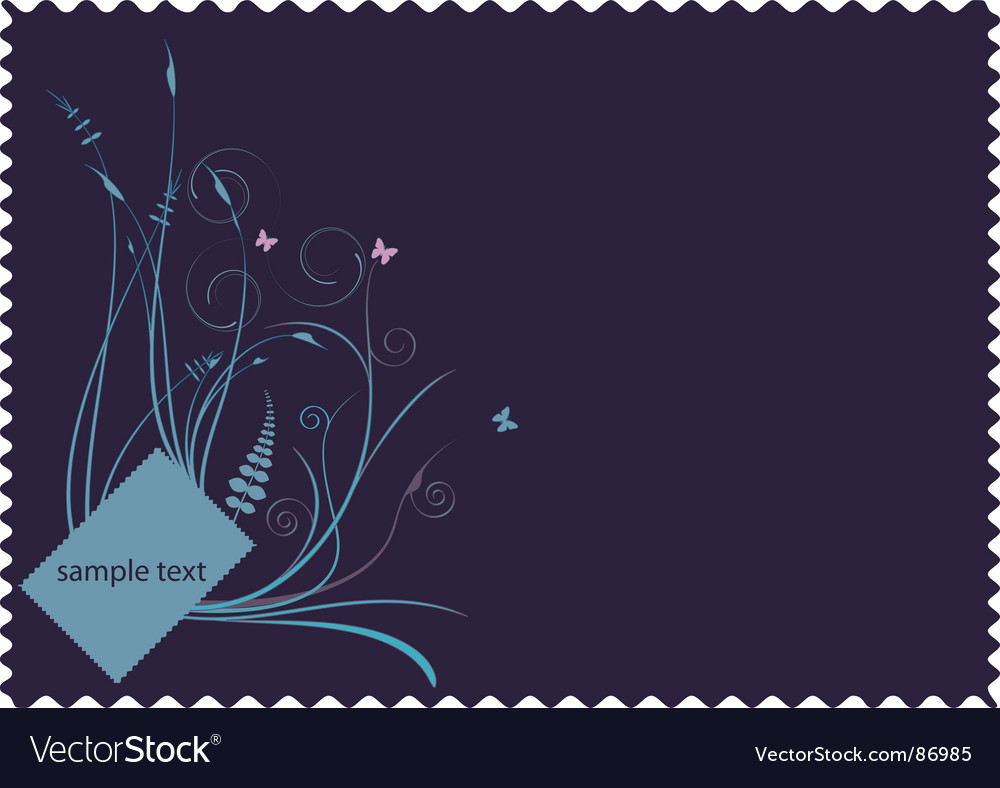 Retro floral stamp background