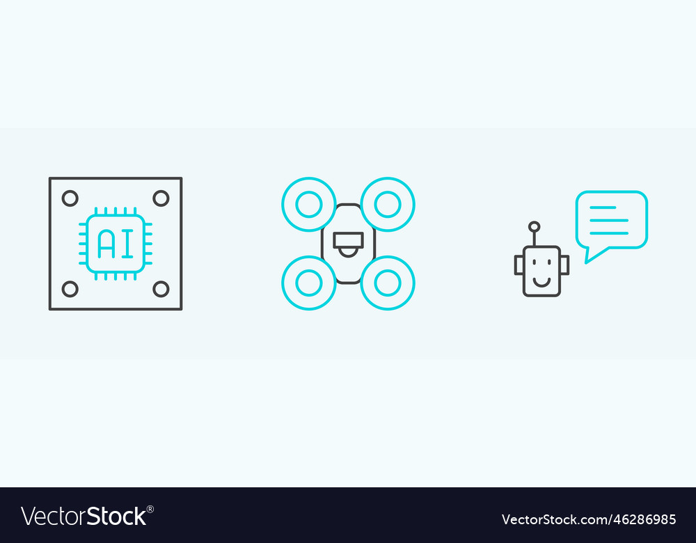 Zeilen-Botprozessor mit Mikroschaltungen cpu einstellen vector image Zeilen-Botprozessor mit Mikroschaltungen cpu einstellen