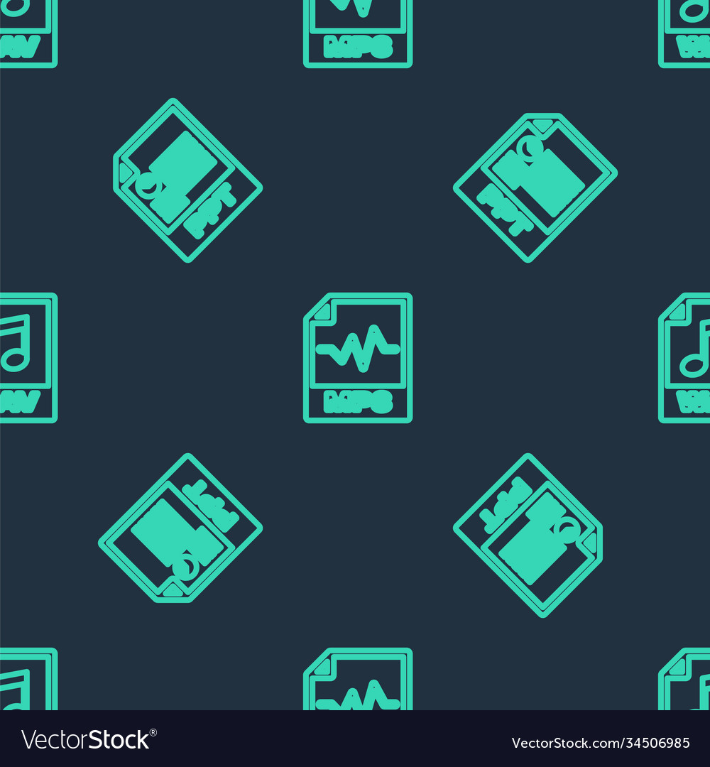 Set line mp3 file document ppt and wav vector image Set line mp3 file document ppt and wav
