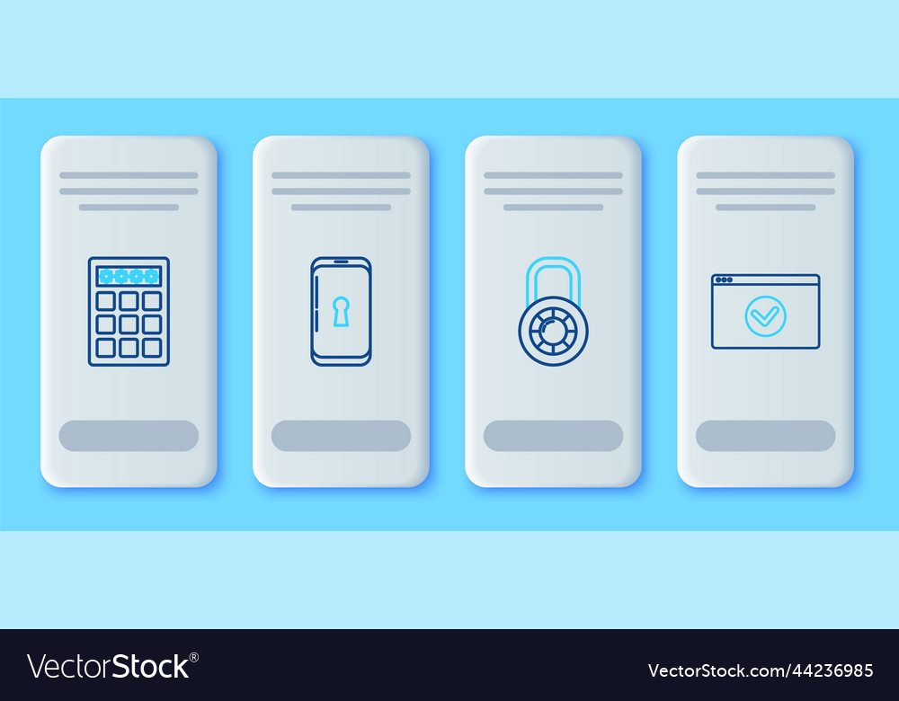 Set line smartphone with lock safe combination