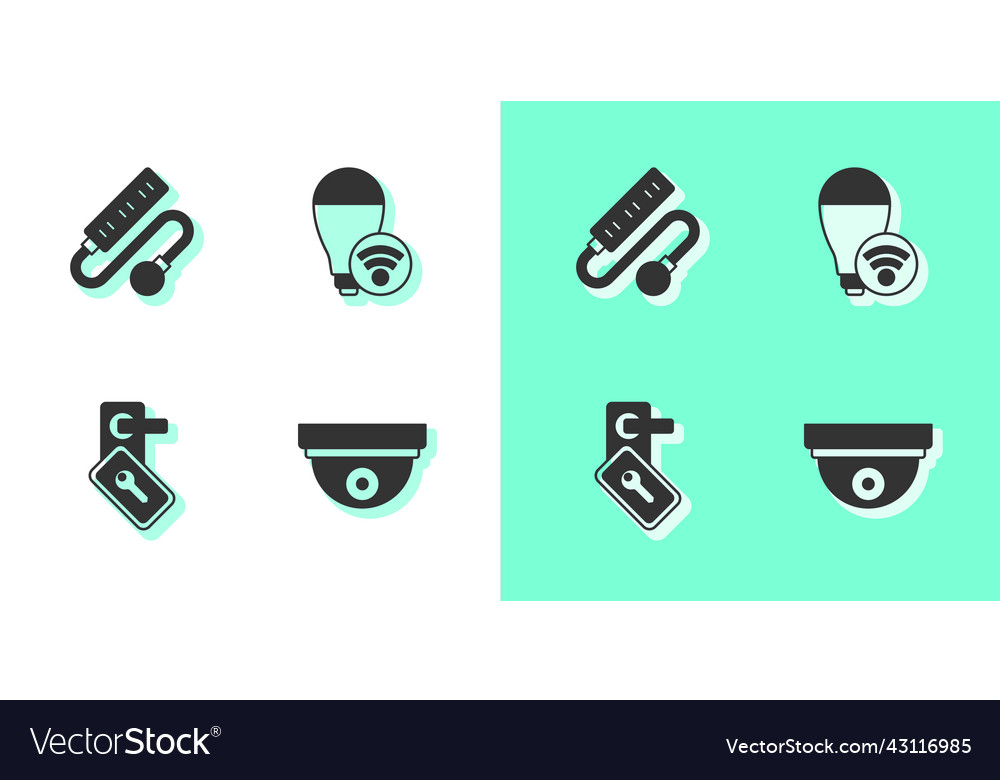 Set motion sensor electric extension cord vector image Set motion sensor electric extension cord