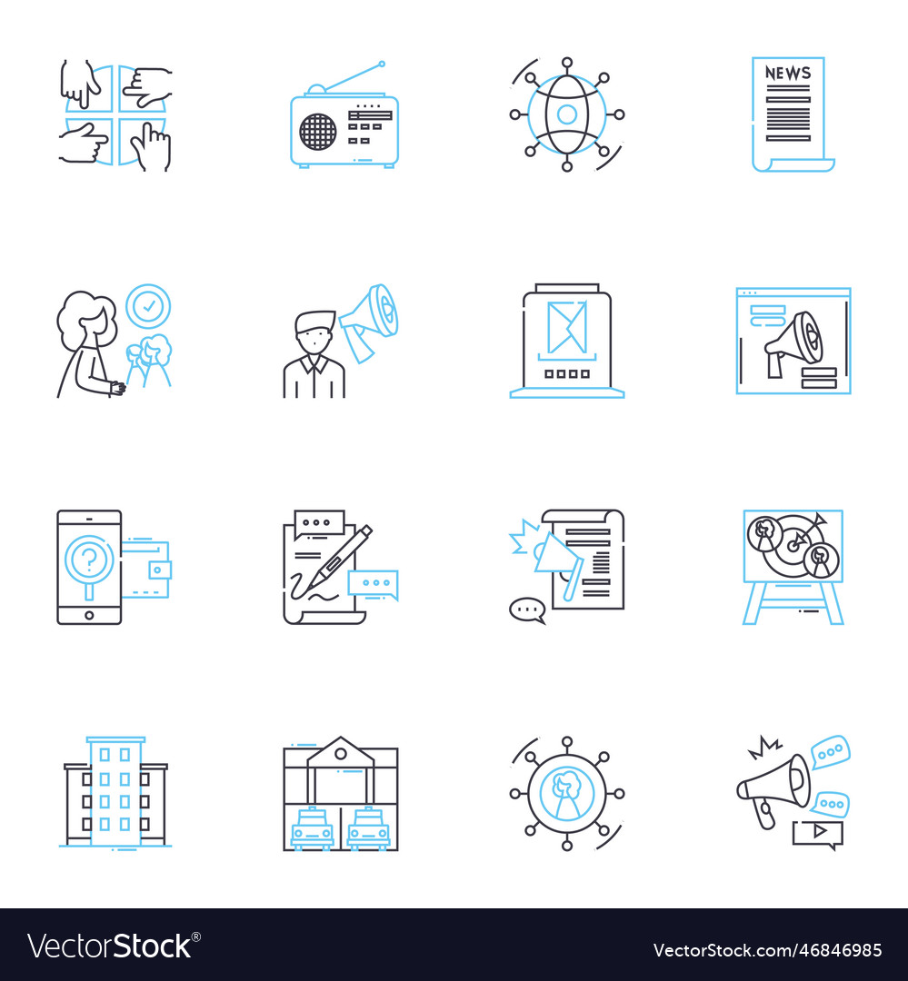 Sharp public linear icons set dynamic