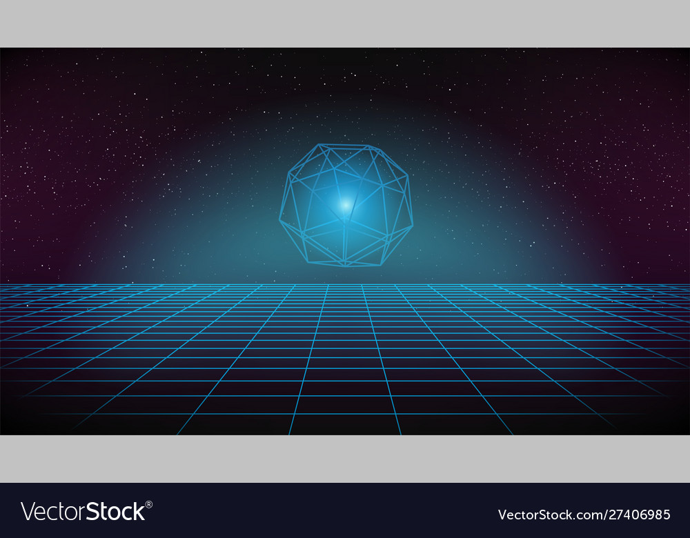 Synthwave style background dark retro futuristic