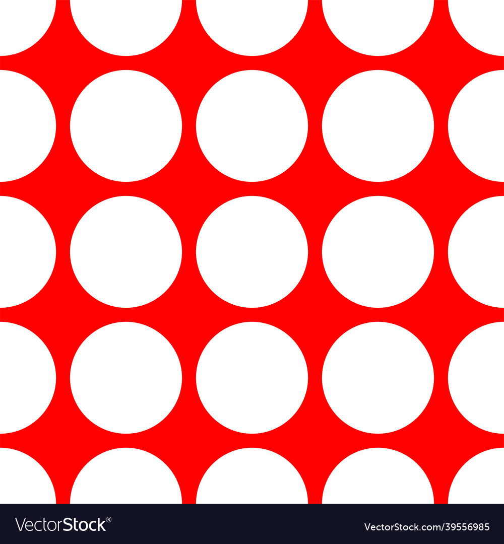 Tile pattern white polka dots on red background vector image Tile pattern white polka dots on red background