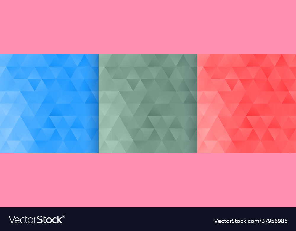 Triangle shape pattern background set three Vector Image
