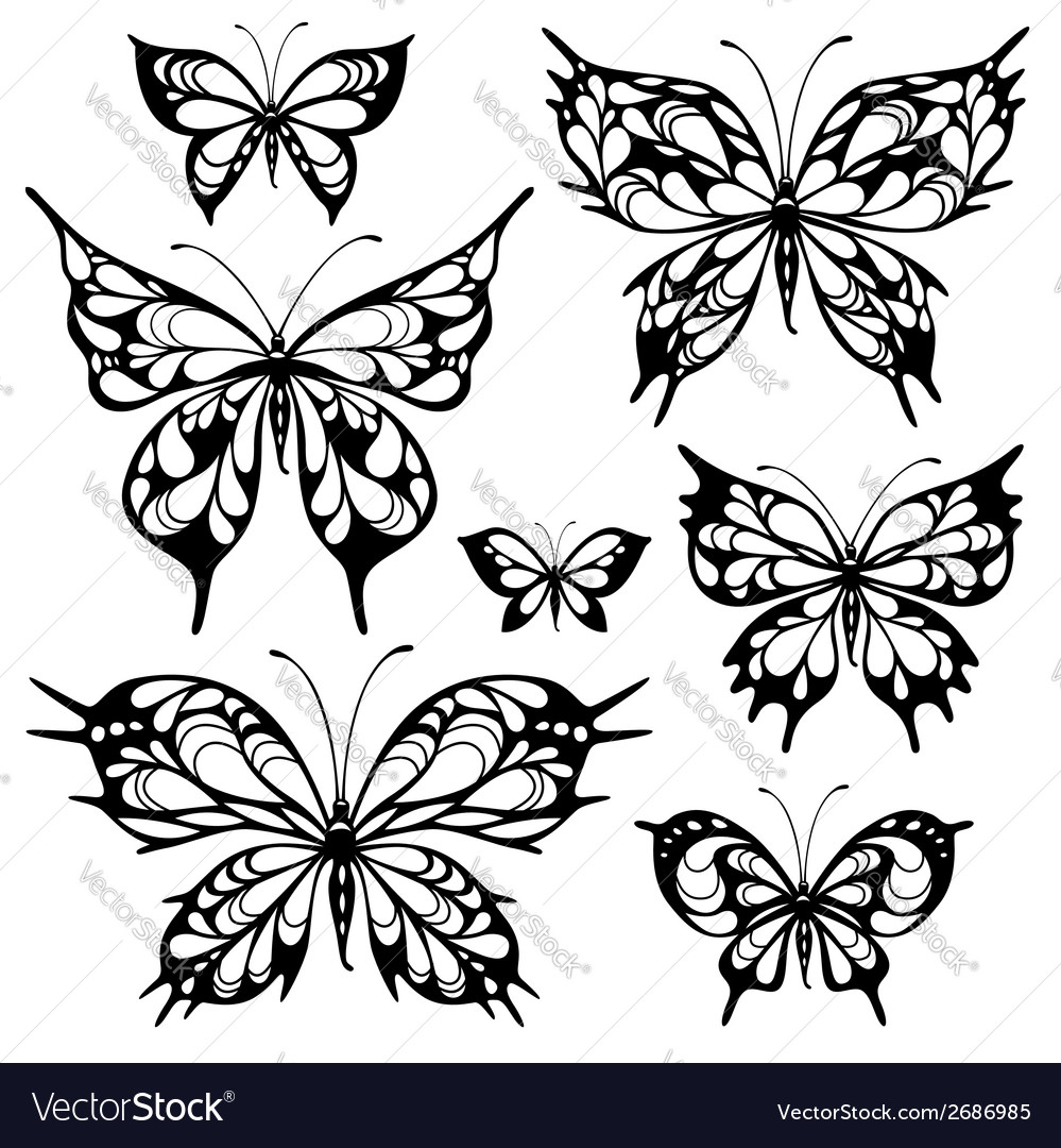 Tribal butterflys Royalty Free Vector Image - VectorStock