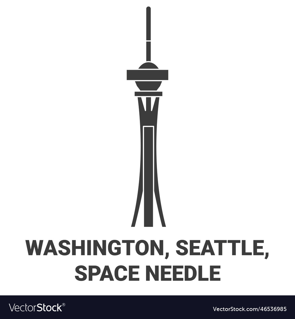 United states washington seattle space needle Vector Image