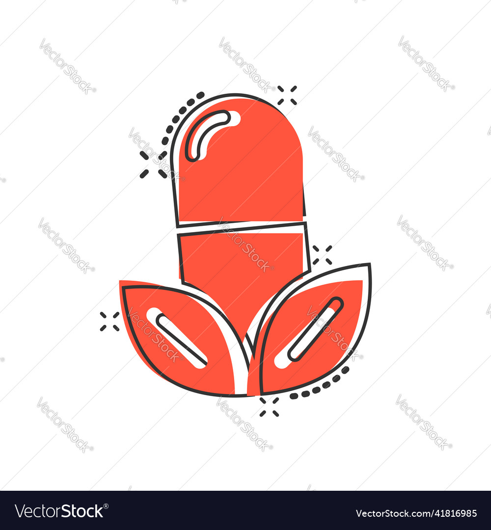 Vitamin pill note icon in comic style capsule