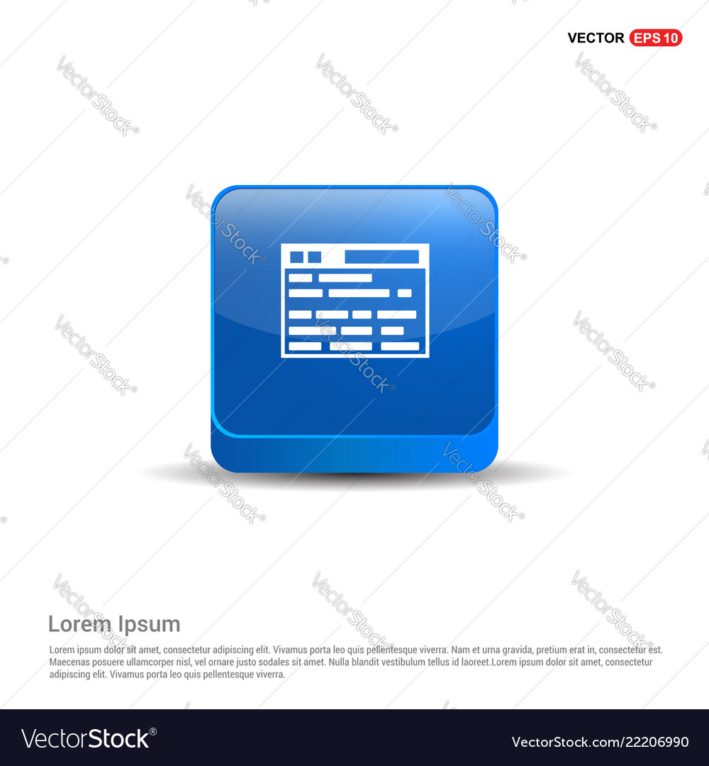 Application interface icon - 3d blue button