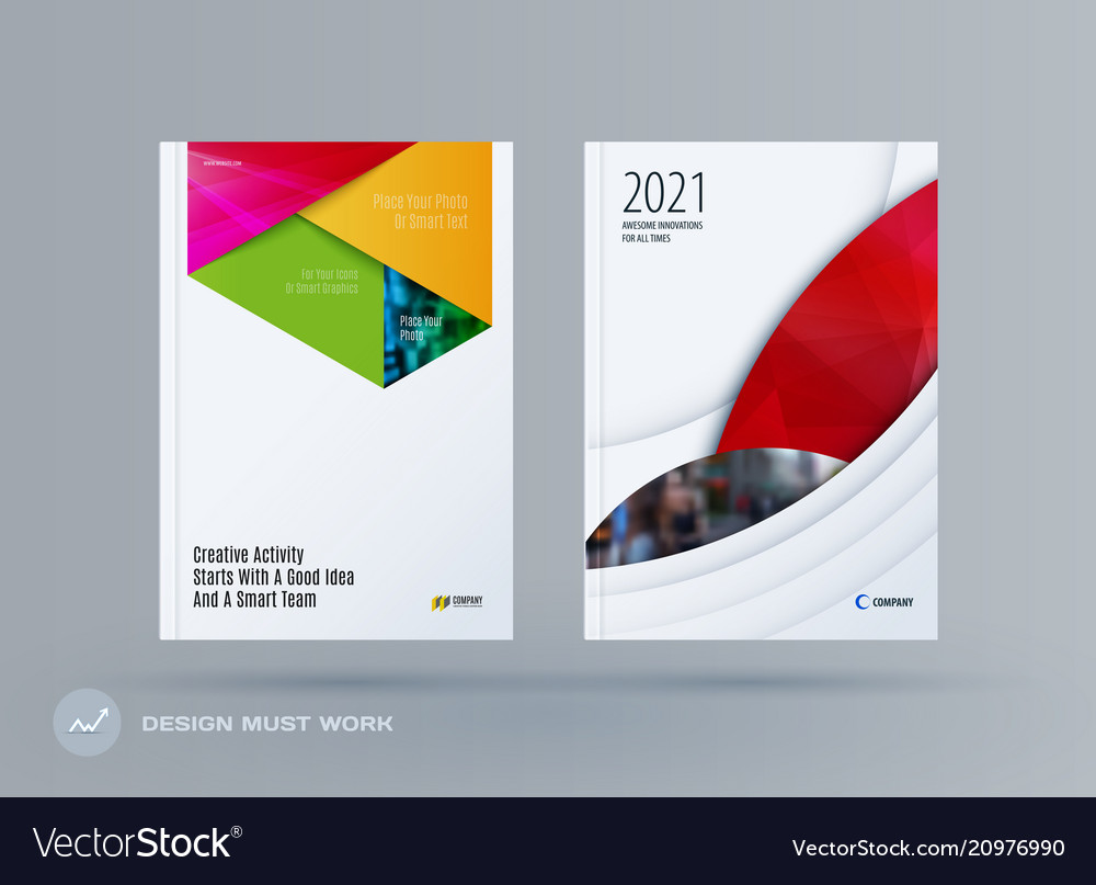 Brochure design rectangular template colourful