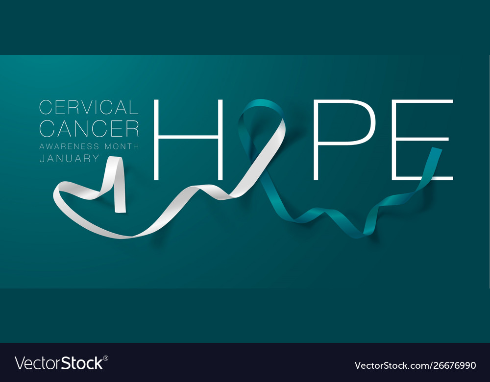 Cervical cancer awareness calligraphy poster Vector Image