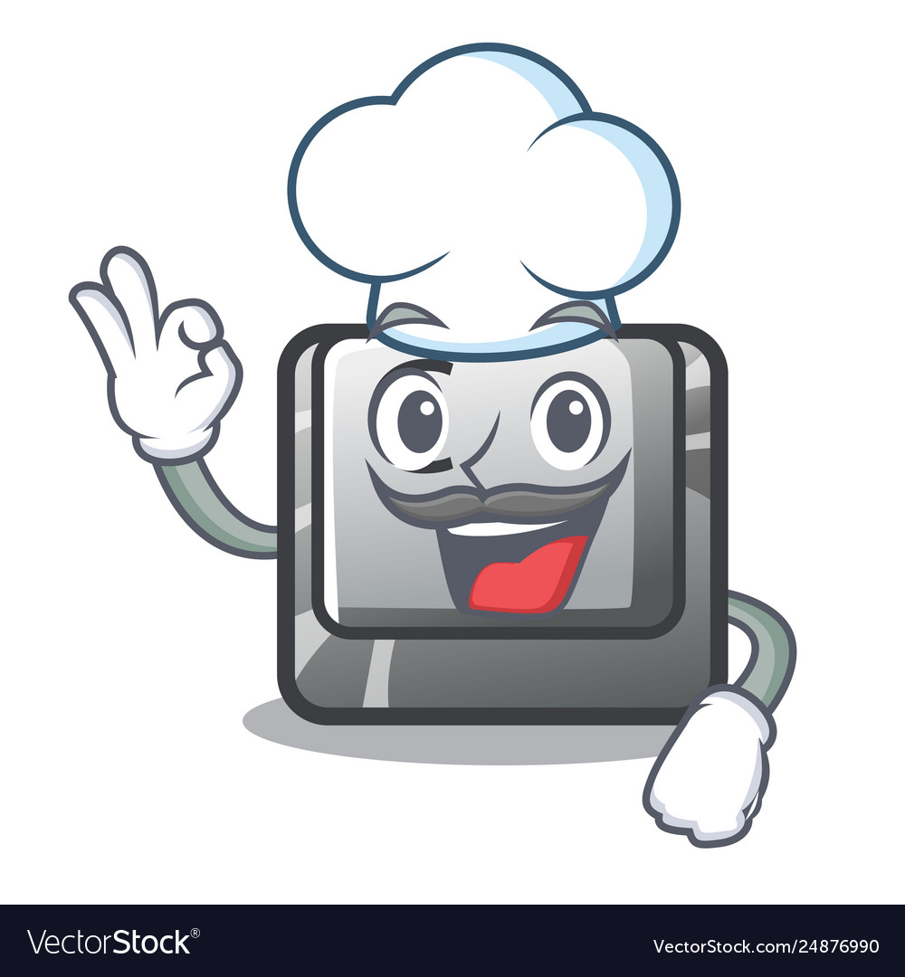 Chef button c in mascot shape