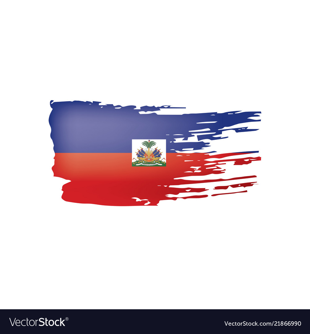 Haiti flag on a white