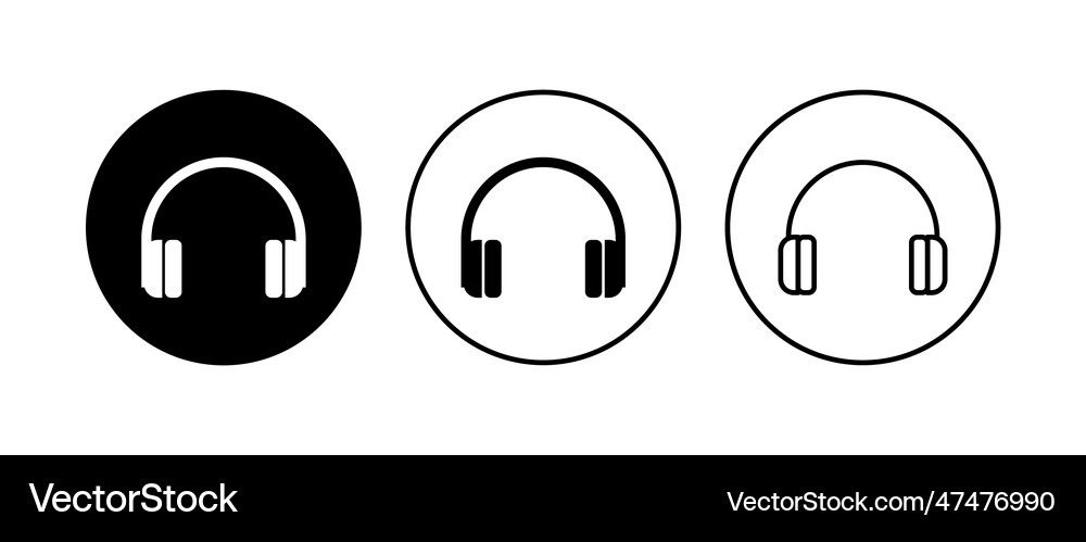 Headphone icon set headset icon symbols Royalty Free Vector