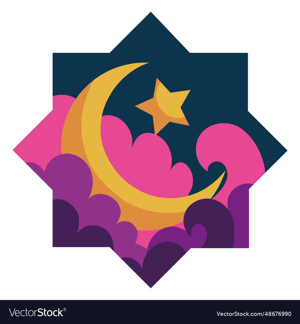 Islamic star crescent moon