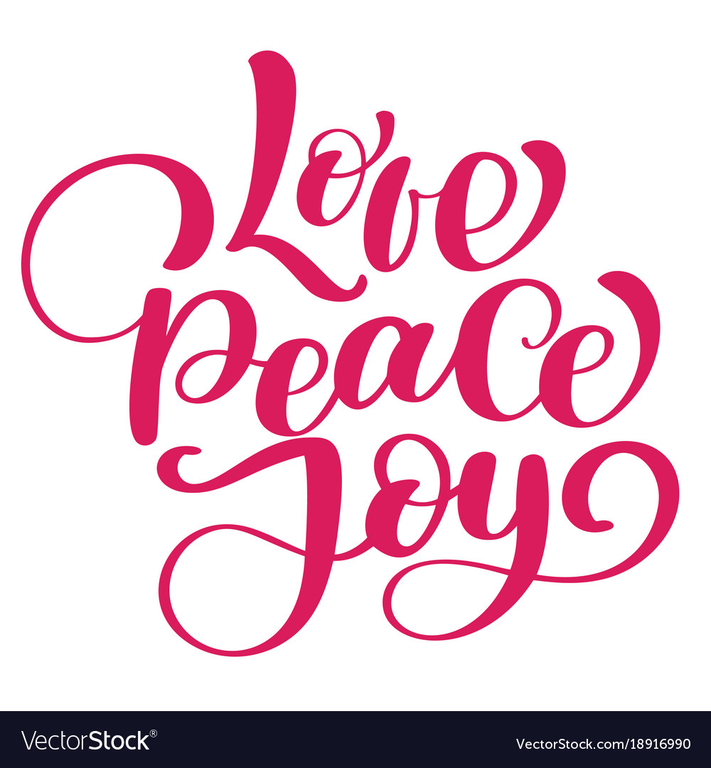 love-peace-joy-christmas-quote-ink-hand-lettering-vector-image