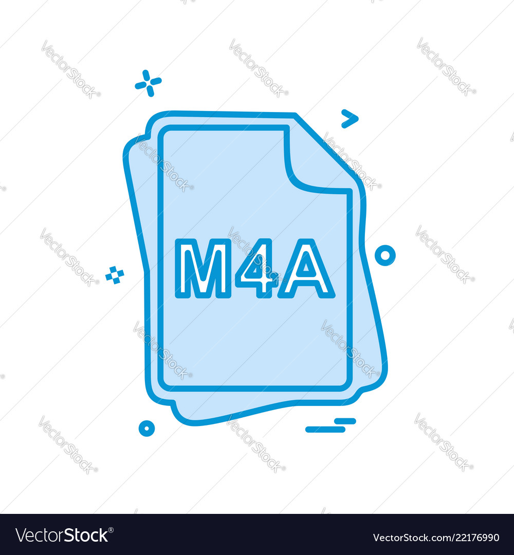 M4a file type icon design vector image M4a file type icon design