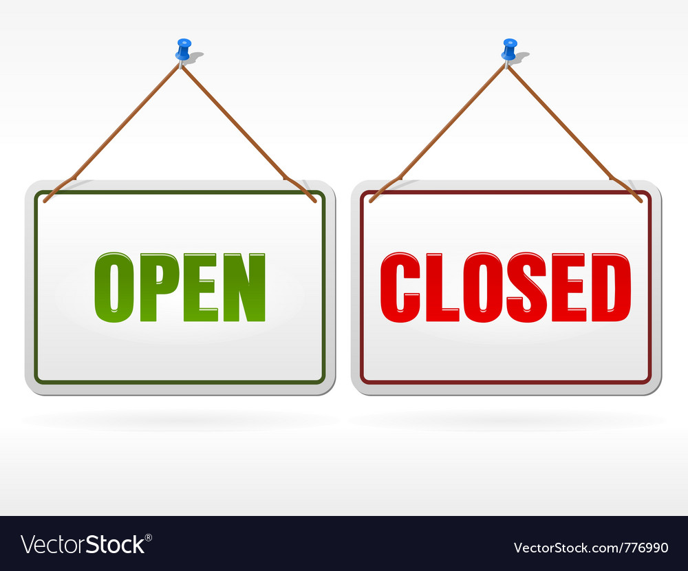 Open and closed shop sign Royalty Free Vector Image