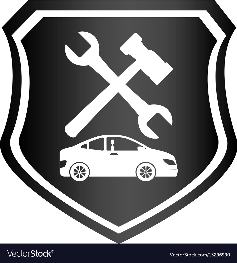 Repair car service emblem Royalty Free Vector Image