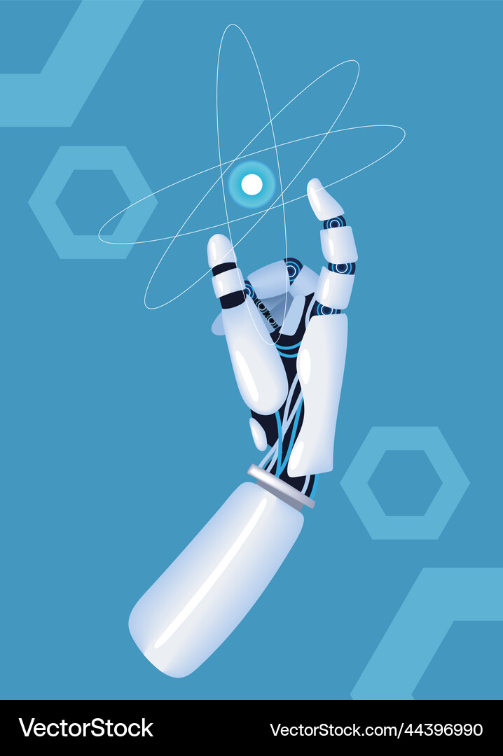 Robotic hand artificial intelligence Royalty Free Vector