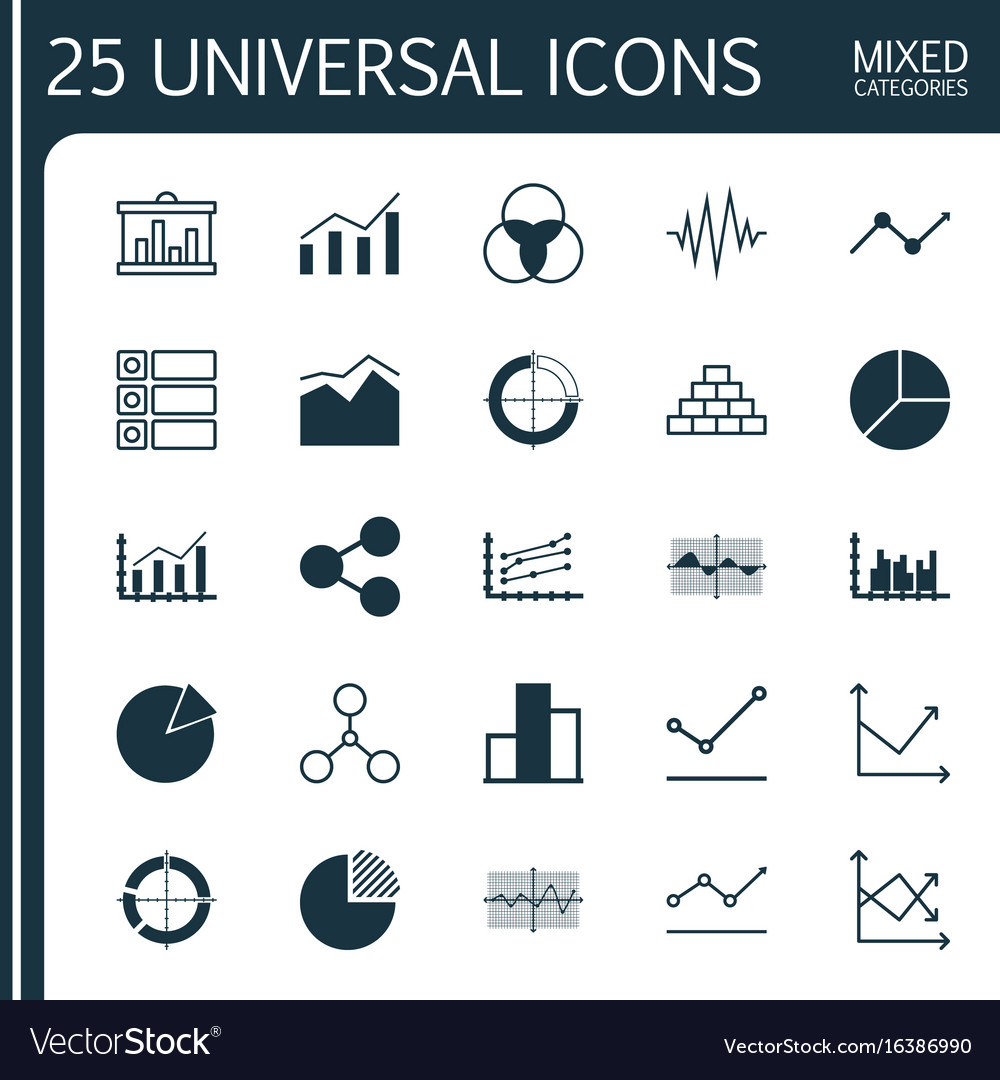 Set of graphs diagrams and statistics icons