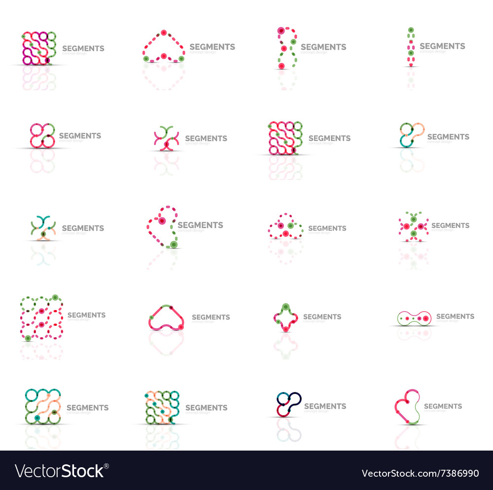 Set of linear abstract logos swirl circle
