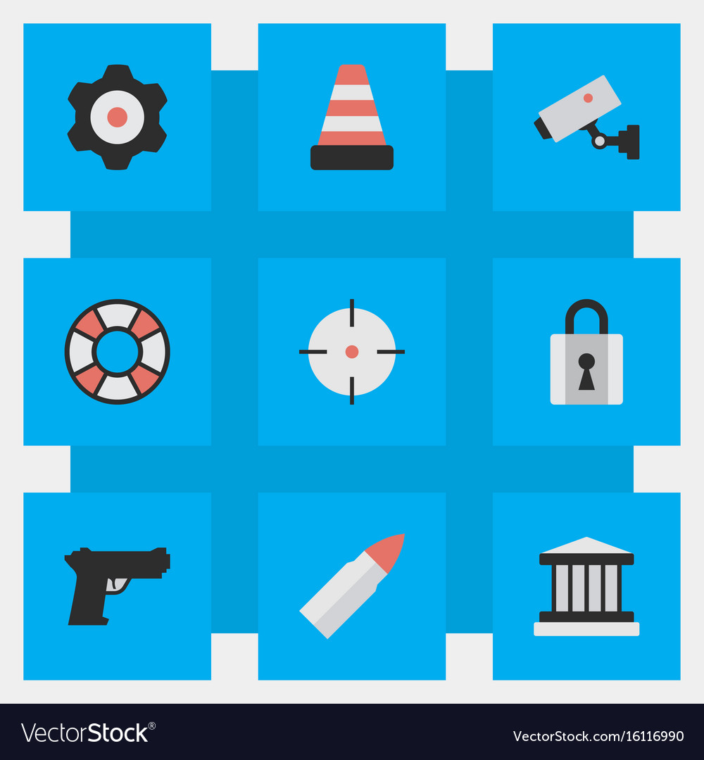 Set of simple crime icons