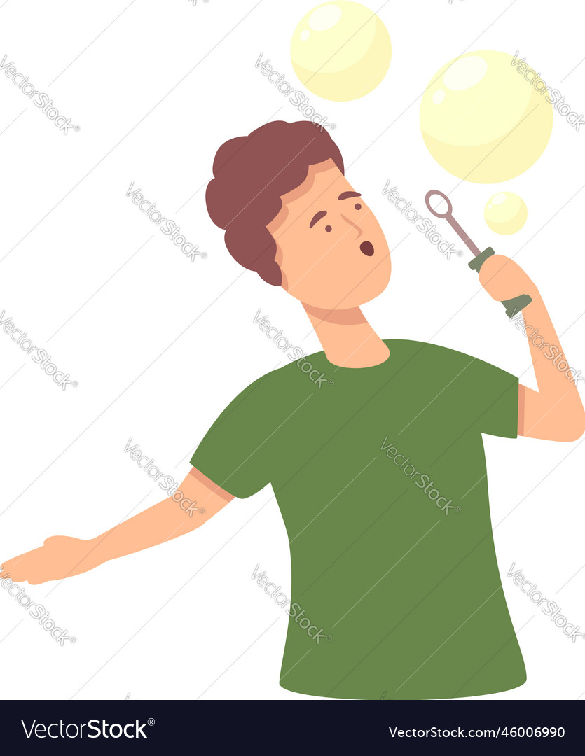 Summer blowing bubbles icon cartoon child Vector Image