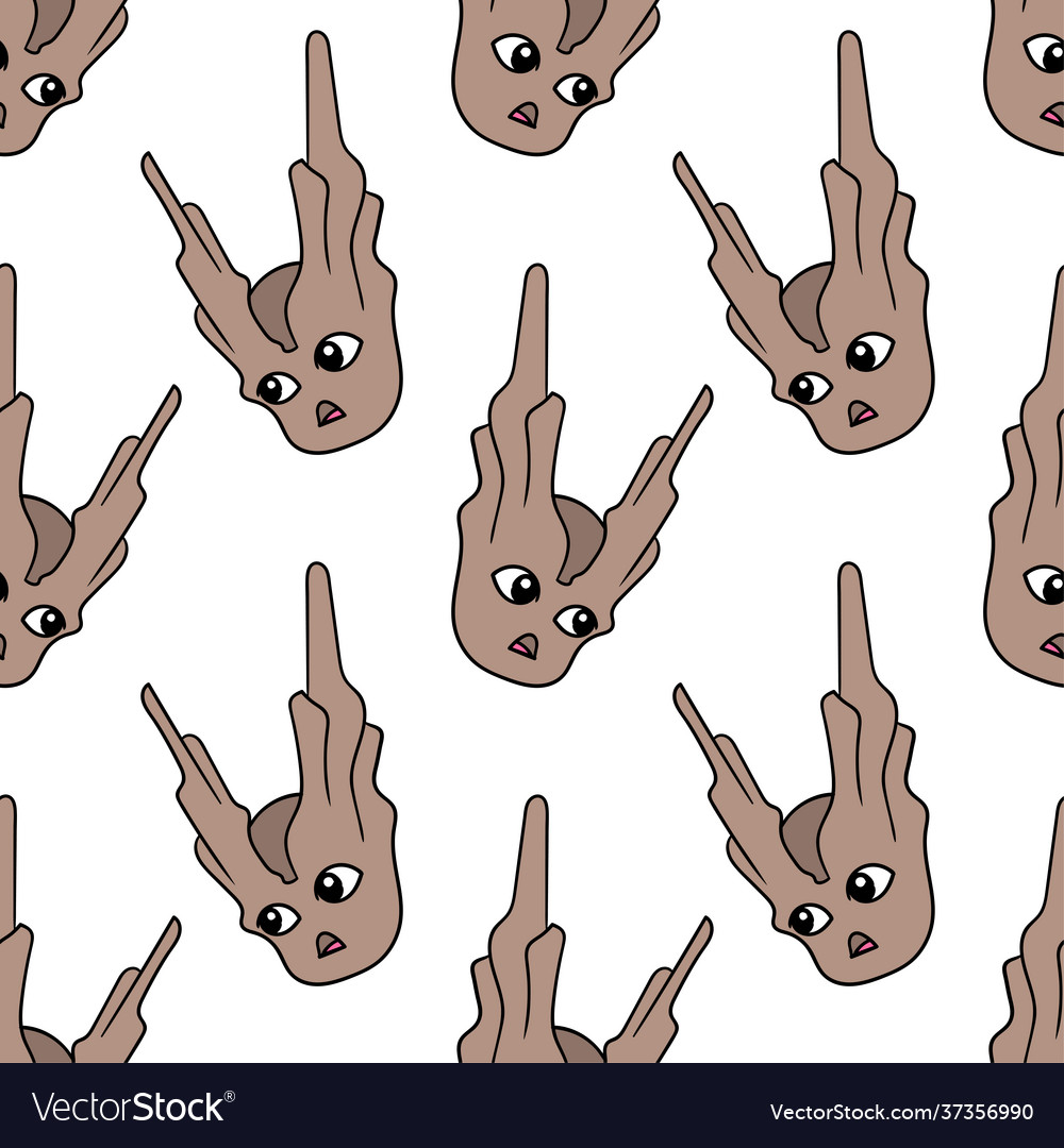 Tree trunk monster seamless pattern textile print