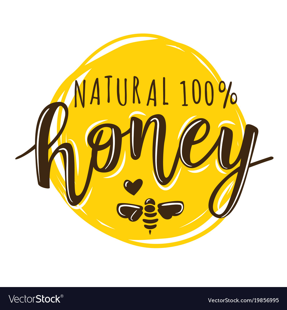 A natural honey lettering Royalty Free Vector Image