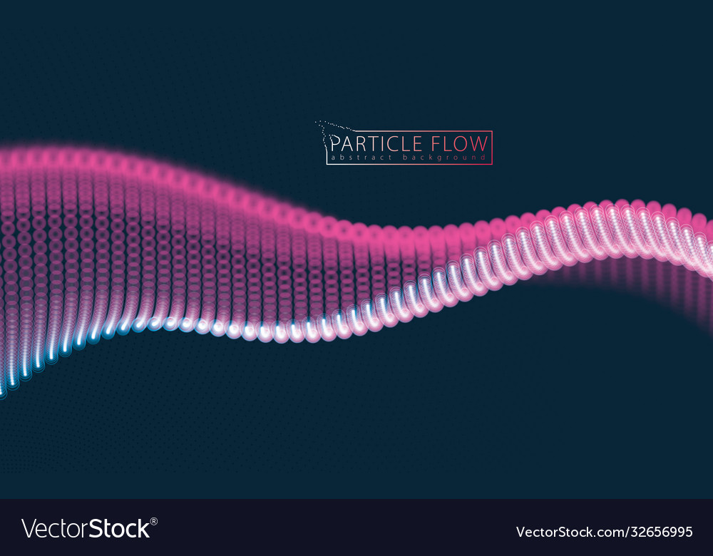 Abstract background with dynamic particles sound vector image Abstract background with dynamic particles sound
