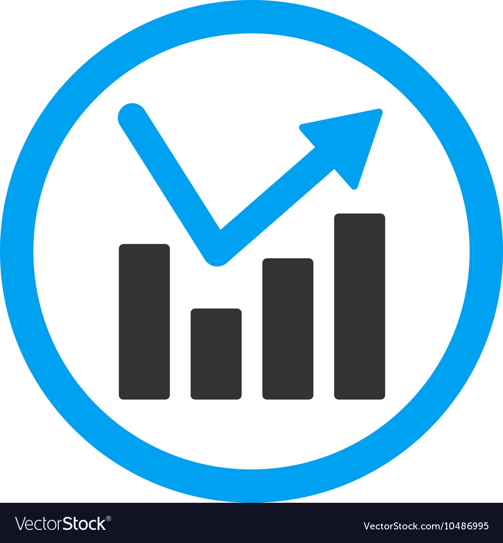 Bar Chart Trend Rounded Icon Royalty Free Vector Image