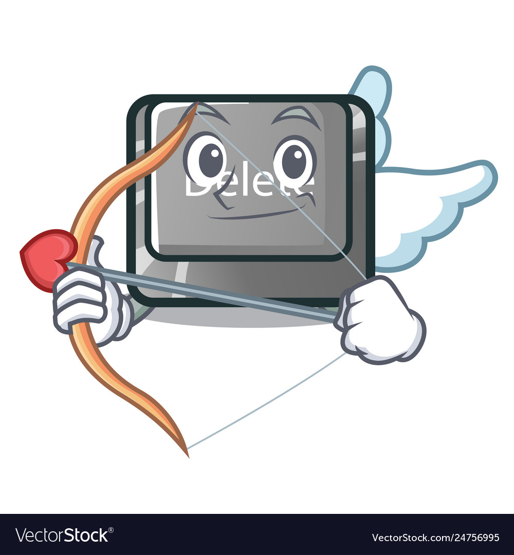 Cupid button delete isolated with character