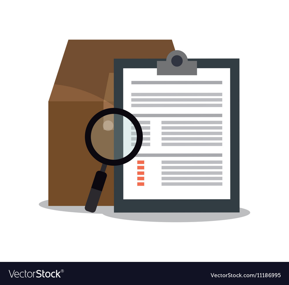 Document with lupe and seo design