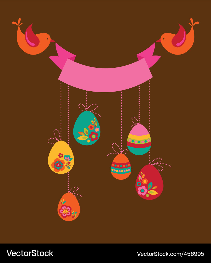 Floral easter banner Royalty Free Vector Image