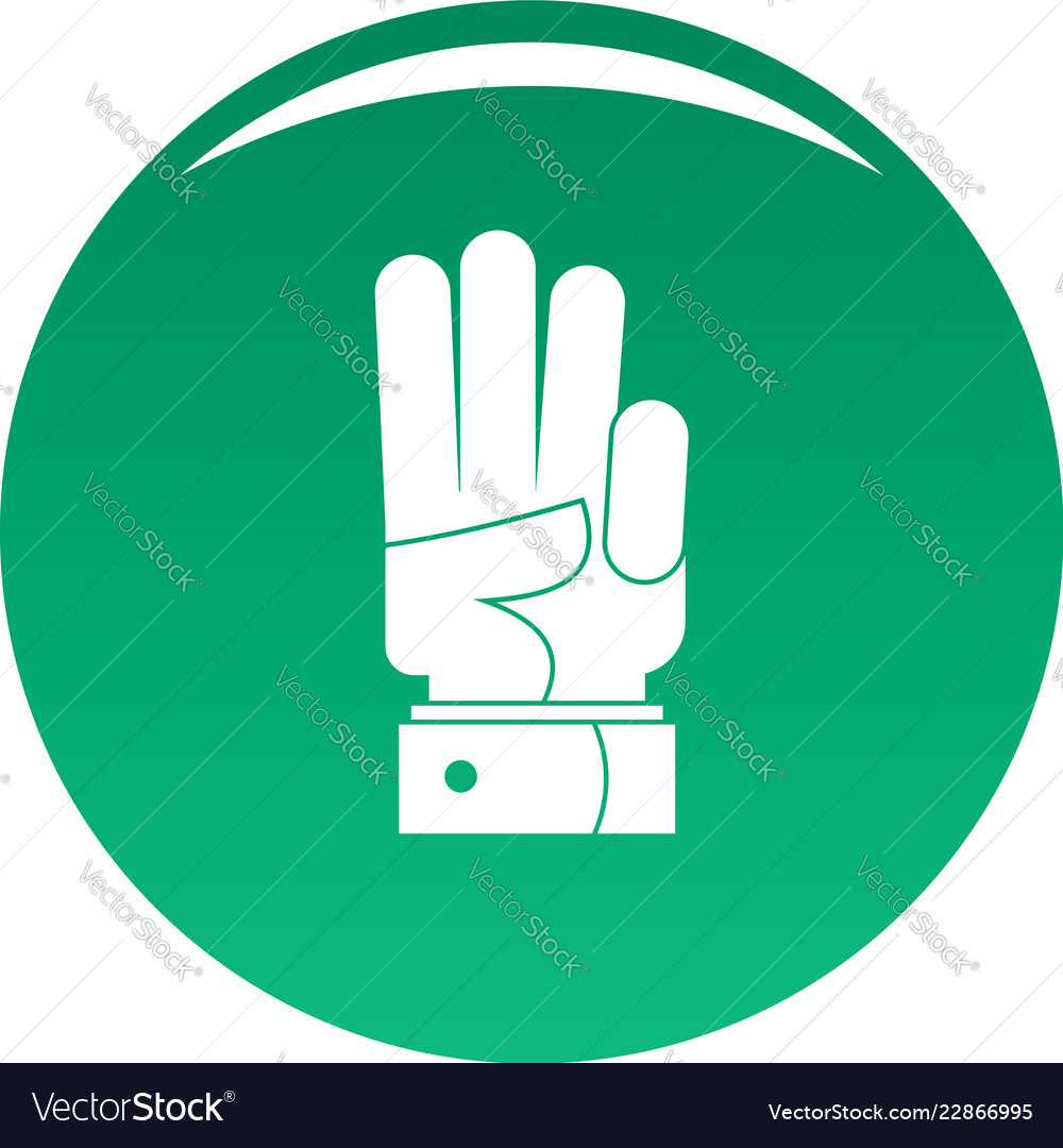 Hand three icon green Royalty Free Vector Image