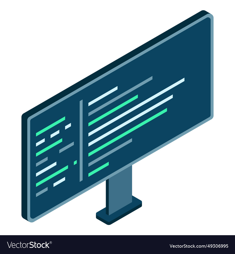 Isometric monitor computer vector image Isometric monitor computer
