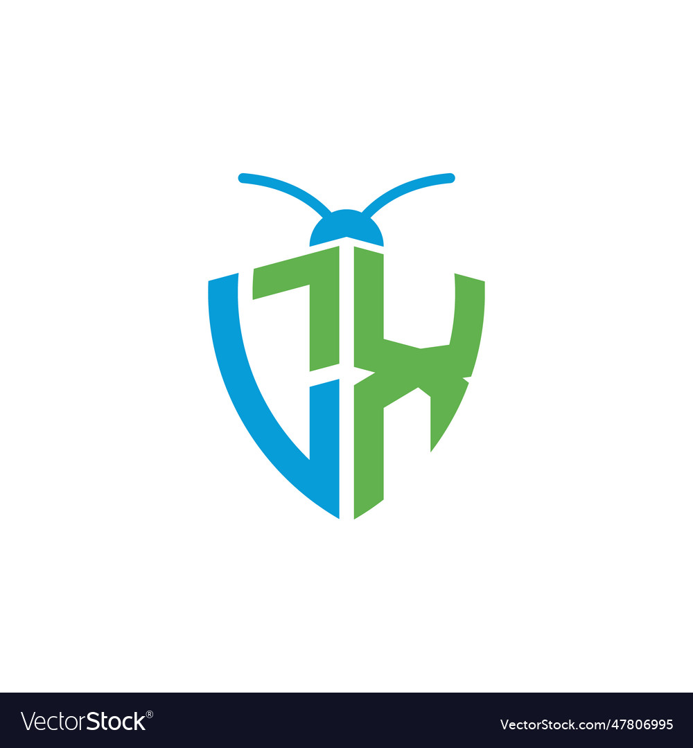 Letters lx pest control logo Royalty Free Vector Image