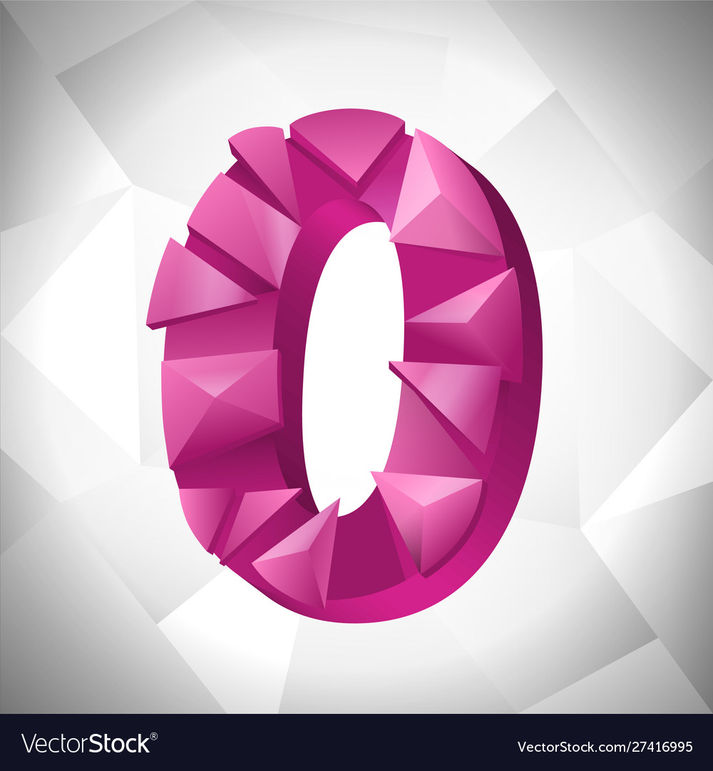 Polygon triangle number zero on white vector image Polygon triangle number zero on white