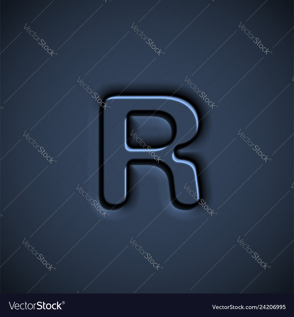 Pressed font character vector image Pressed font character